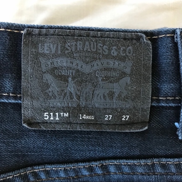 Levi’s 511 Boys 27x27 size 14 Dark Wash - Picture 6 of 7